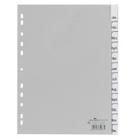 Register Durable 6410 - A4 grau blanko 12-teilig PP-Folie