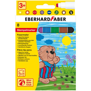 Jumbomaler Eberhard Faber EFA 550007 - farbig sortiert 7-8 mm Faserspitze Kunststoffschaft 8er-Set