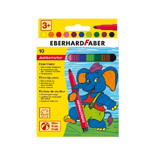 Jumbomaler Eberhard Faber EFA 551210 - farbig sortiert 1-2 mm Faserspitze Kunststoffschaft 10er-Set