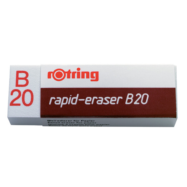 Radierer rOtring rapid-eraser S0194570 - 6,6 x 2,2 x 1,3 cm weiß in Schiebehülle