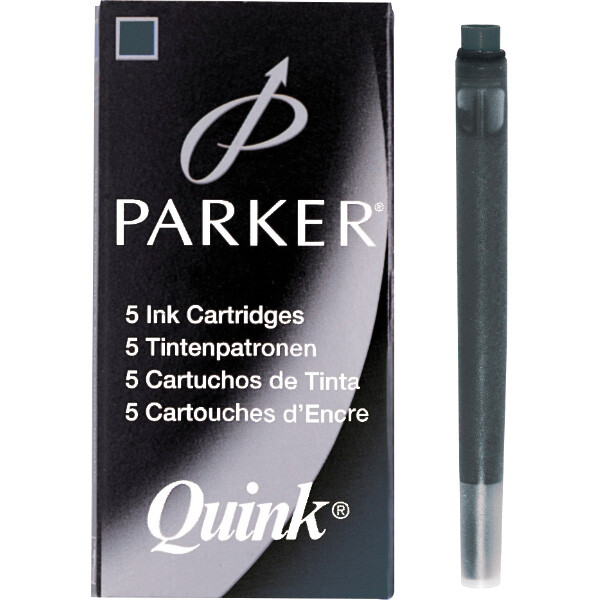 Füllhalter Tintenpatrone Parker Quink S0116260 - schwarz Lang Pckg/5