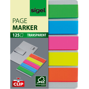 Haftmarker sigel HN610 - 12 x 50 mm farbig sortiert Folie Pckg/125