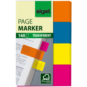 Haftmarker sigel HN614 - 20 x 50 mm farbig sortiert Folie Pckg/160