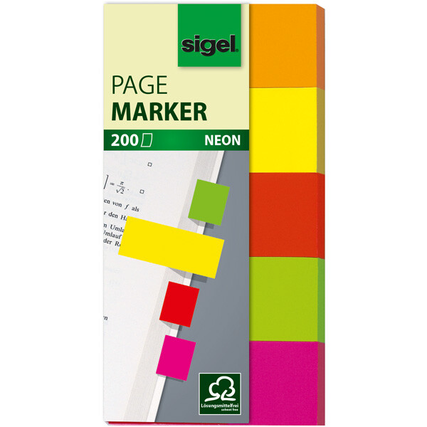 Haftmarker sigel HN650 - 20 x 50 mm farbig sortiert Papier Pckg/200