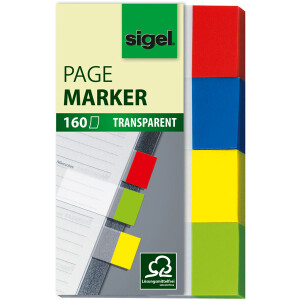Haftmarker sigel HN670 - 20 x 50 mm farbig sortiert Papier Pckg/160