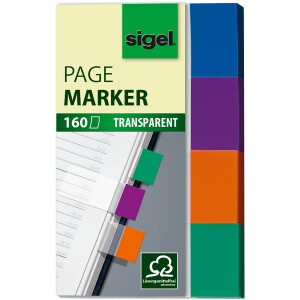 Haftmarker sigel HN671 - 20 x 50 mm farbig sortiert Papier Pckg/160
