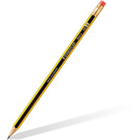 Bleistift Staedtler Noris 122 - gelb/schwarz Nomalmine HB mit Radierer Sechskantform
