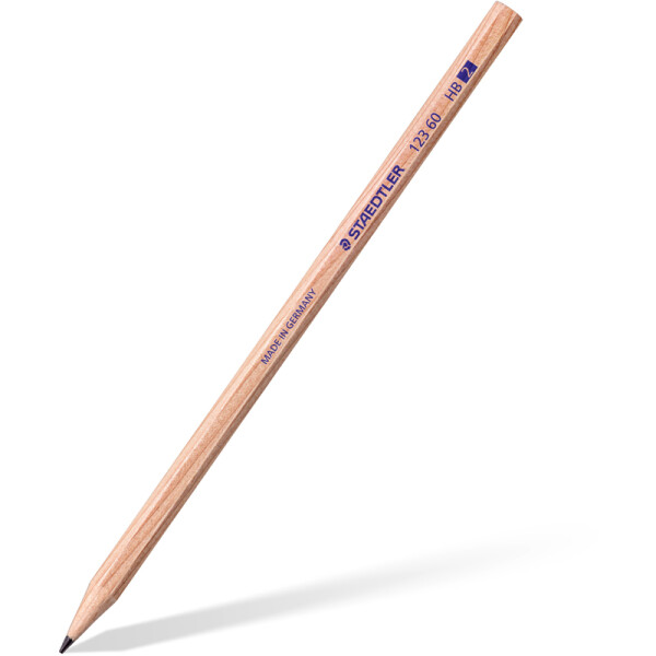 Bleistift Staedtler Natur 123 - Holz Nomalmine HB ohne Radierer Sechskantform