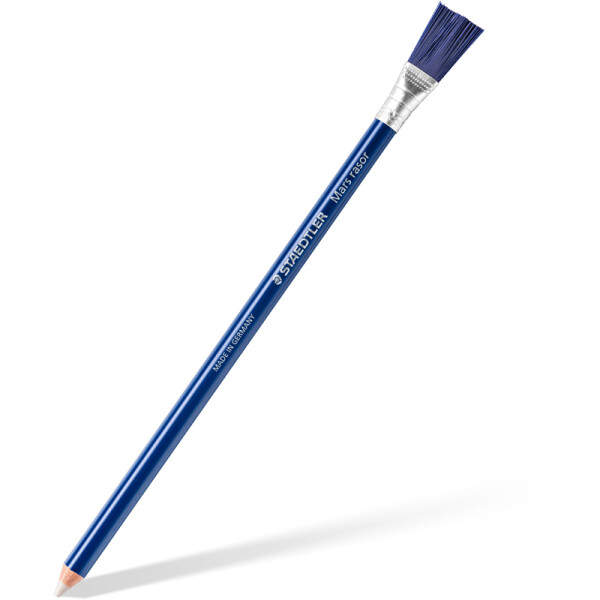 Radierstift Staedtler Mars rasor 52661 - 213 mm blau mit B&uuml;rste Synthesekautschuck f&uuml;r Kugelschreiber, Tinte und Tusche