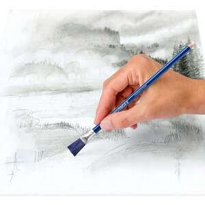 Radierstift Staedtler Mars rasor 52661 - 213 mm blau mit Bürste Synthesekautschuck für Kugelschreiber, Tinte und Tusche