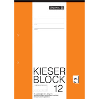 Kieserzeichenblock Brunnen Kieser 42237 - A4 orange unliniert mit Rand 25 Blatt 2-fach-gelocht 150 g/m²