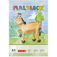Malblock Brunnen Motivserie 47304 - A3 297 x 420 mm Pferd 50 Blatt Qualitätspapier 70 g/qm²