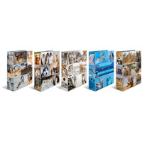 Motivordner Herma Animals 7163 - A4 315 x 285 mm farbig sortiert 70 mm breit Hebelmechanik Folienkarton 10er-Set