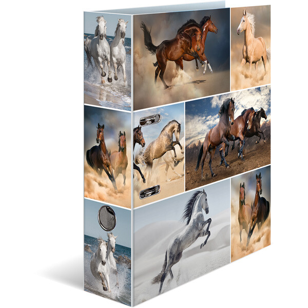 Motivordner Herma Animals 7164 - A4 315 x 285 mm Pferde 70 mm breit Hebelmechanik Folienkarton