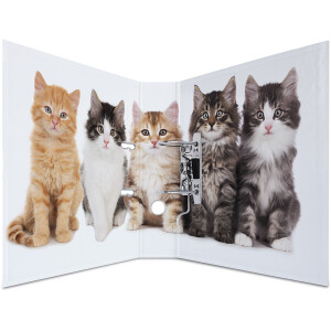 Motivordner Herma Animals 7166 - A4 315 x 285 mm Katzen 70 mm breit Hebelmechanik Folienkarton