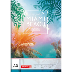 Zeichenblock Brunnen Reverse Miami Beach 47913 - A3 297 x 420 mm 20 Blatt 2-seitig perforiert Qualitätspapier 100 g/qm²