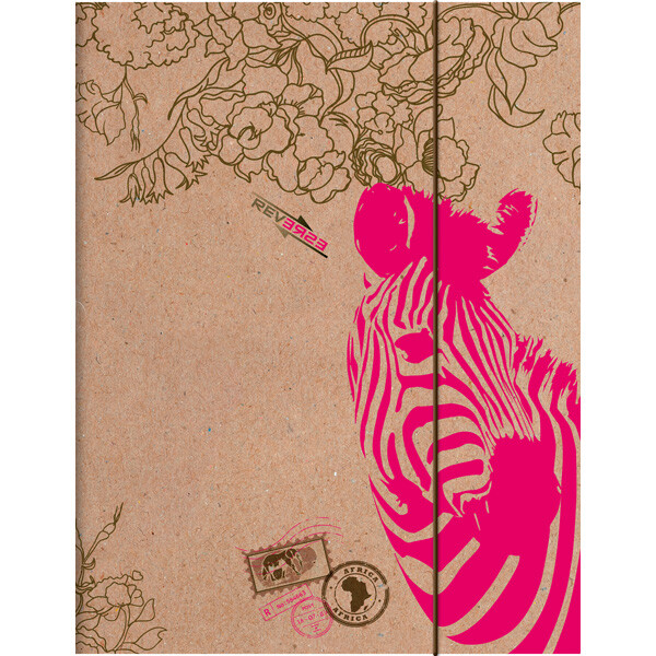 Sammelmappe Brunnen Reverse 41604 - A4 Zebra mit Gummizug Karton