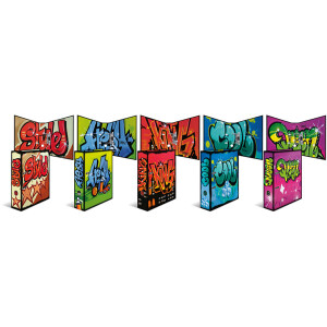 Motivordner Herma Graffiti 7098 - A4 315 x 285 mm farbig sortiert 70 mm breit Hebelmechanik Folienkarton 10er-Set