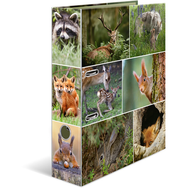 Motivordner Herma Animals 7202 - A4 315 x 285 mm Waldtiere 70 mm breit Hebelmechanik Folienkarton