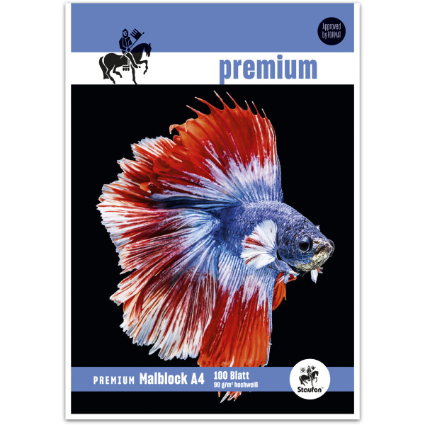 Malblock Staufen Brunnen Premium 734500500 - A4 210 x 297 mm Motive sortiert 100 Blatt hochweißes Premiumpapier Blauer Engel 90 g/qm²