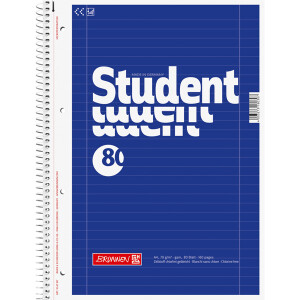 Collegeblock Brunnen Student 67927 - A4 210 x 297 mm blau liniert Lineatur27 10 mm mit Doppelrand 80 Blatt weißes Qualitätspapier 70 g/m²