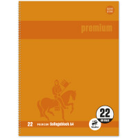 Collegeblock Staufen Premium 734451387 - A4 210 x 297 mm orange kariert Lineatur22 5 x 5 mm 80 Blatt klimaneutral hochweißes Premiumpapier 90 g/m²