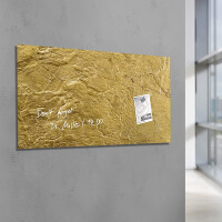 Glasmagnetboard sigel Artverum GL266 - 91 x 46 cm metallic-gold inkl. SuperDym Magnete