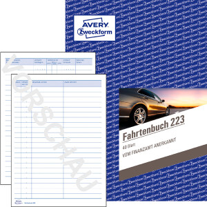 Fahrtenbuch Avery Zweckform 223 - A5 149 x 210 mm wei&szlig; 40 Blatt