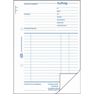 Auftragsbuch Avery Zweckform 756 - A5 149 x 210 mm weiß 2 x 50 Blatt mit Blaupapier