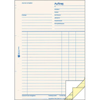 Auftragsbuch Avery Zweckform 758 - A4 210 x 297 mm weiß/gelb 3 x 50 Blatt mit Blaupapier