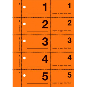 Garderobennummernblock Avery Zweckform 867 - A6 105 x 149 mm farbig sortiert 100 Blatt 1-500 nummeriert
