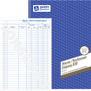 Waren-/Rechnung-Eingangsbuch Avery Zweckform 930 - A4 210 x 297 mm wei&szlig; 50 Blatt selbstdurchschreibend