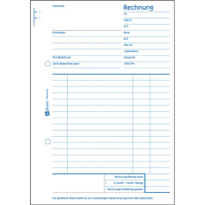 Rechnungsbuch Avery Zweckform Recycling 1230 - A5 149 x 210 mm weiß/gelb 100 Blatt mit Blaupapier