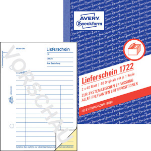 Lieferschein Avery Zweckform 1722 - A6 105 x 149 mm...