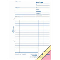 Auftragsbuch Avery Zweckform 1726 - A5 149 x 210 mm weiß/gelb/rosa 3 x 40 Blatt selbstdurchschreibend