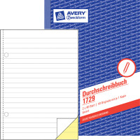 Durchschreibebuch Avery Zweckform 1729 - A5 149 x 210 mm weiß/gelb 2 x 40 Blatt selbstdurchschreibend