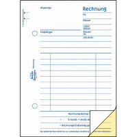 Rechnungsbuch Avery Zweckform 1732 - A6 105 x 149 mm weiß/gelb 2 x 40 Blatt selbstdurchschreibend