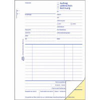Auftrags/Lieferschein/Rechnungsbuch Avery Zweckform 1739 - A5 149 x 210 mm weiß/gelb 2 x 40 Blatt selbstdurchschreibend