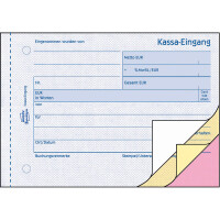 Kassaeingangsbuch Avery Zweckform 1703 - A6 Quer 149 x 105 mm weiß/gelb/rosa 3 x 40 Blatt selbstdurchschreibend für Österreich