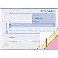 Kassaausgangsbuch Avery Zweckform 1709 - A6 Quer 149 x 105 mm weiß/gelb/rosa 3 x 40 Blatt selbstdurchschreibend für Österreich