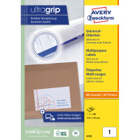 Universaletikett Avery Zweckform 6135 - A5 210 x 148 mm weiß permanent ultragrip FSC Papier für alle Druckertypen Pckg/200