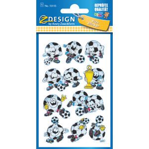 Sticker Avery Zweckform Z-Design 53155 - Fußball Papier Pckg/10