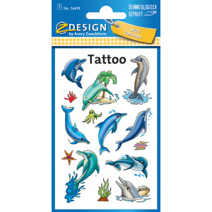 Tattoofolie Avery Zweckform Kids 56439 - Delfine ablösbar Pckg/13