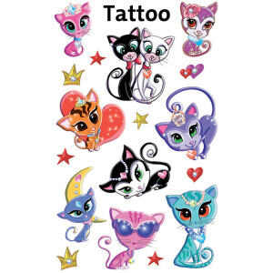 Tattoofolie Avery Zweckform Kids 56675 - Cats Deluxe ablösbar Pckg/17