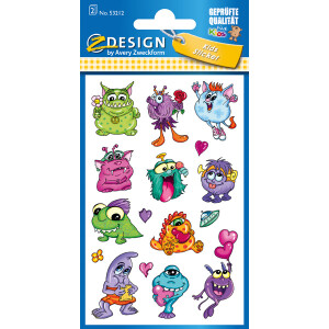 Sticker Avery Zweckform Z-Design 53212 - Monster Papier...