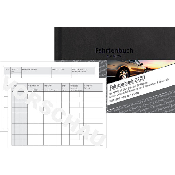 Fahrtenbuch Avery Zweckform Design 222D - A6 Quer 149 x 105 mm weiß 48 Blatt
