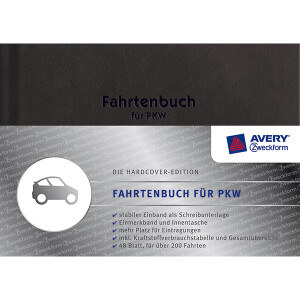 Fahrtenbuch Avery Zweckform Design 222D - A6 Quer 149 x 105 mm weiß 48 Blatt