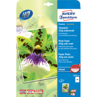 Fotopapier Avery Zweckform Premium Inkjet 2559-20 - A4 210 x 297 mm hochweiß für Inkjetdrucker seidenmatt 250 g/m² Pckg/20