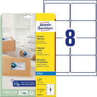 Versandetikett Avery Zweckform J8165-25 - A4 99,1 x 139 mm weiß permanent spezialbeschichtet Papier für Inkjetdrucker Pckg/200