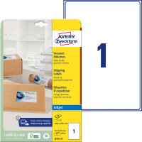 Versandetikett Avery Zweckform J8167-25 - A4 199,6 x 289,1 mm weiß permanent spezialbeschichtet Papier für Inkjetdrucker Pckg/25